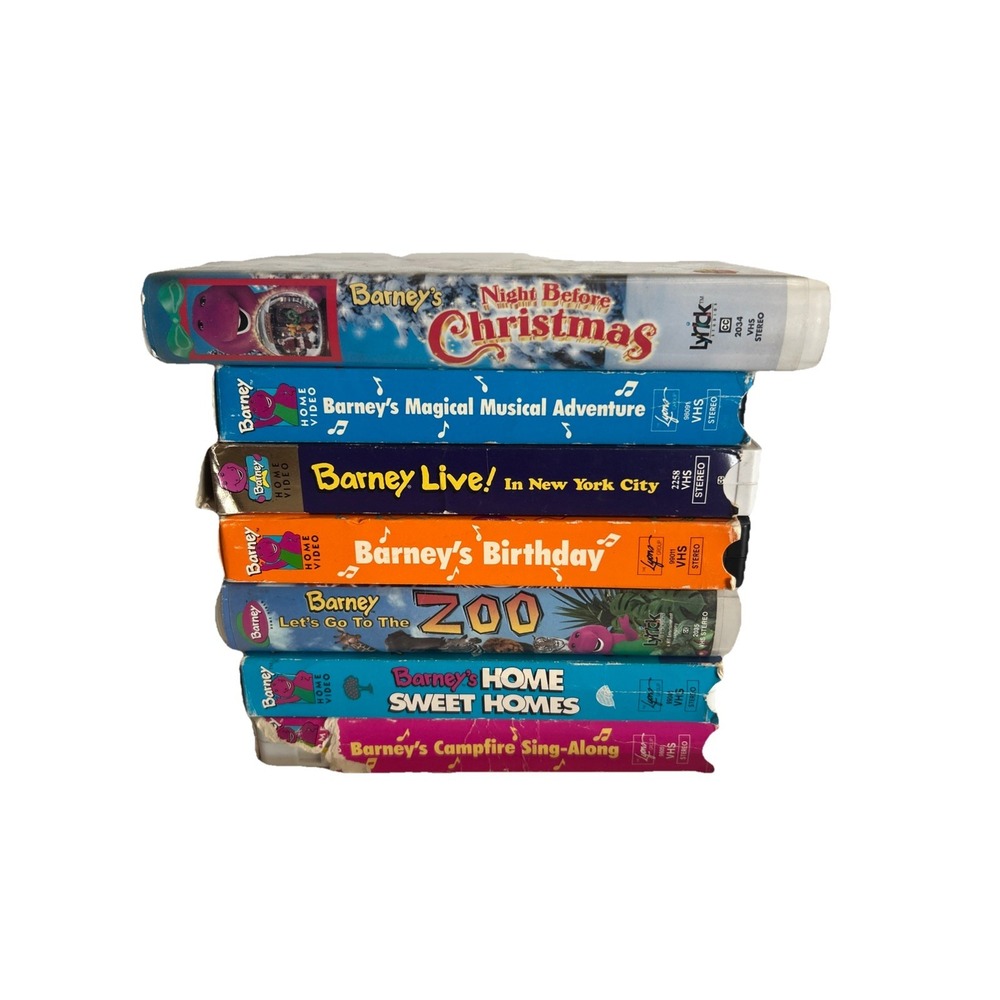 Lot Of 7 Barney VHS Tapes Barney Live! In New York City Birthday Home Sweet Home